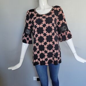 Karl Lagerfeld Floral and Lace Blouse, VGUC, Approximate Size M